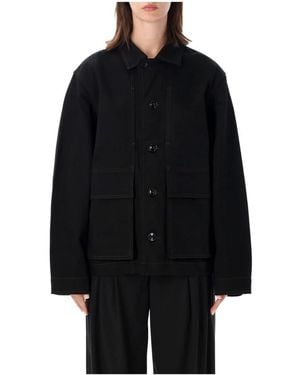 Lemaire Jassen ,Zwart ,Katoen Boxy Jacket
