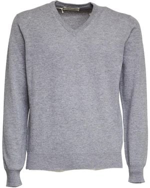 FILIPPO DE LAURENTIIS V-Neck Knitwear - Grey