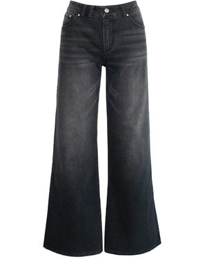 Hèst Jeans ,Zwart ,Denim Wijde Pijp Zwarte Denim Jeans - Blauw