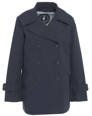 Save The Duck Ausgestellter Trenchcoat Mit Logodetails - Blau