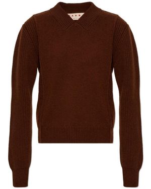 Marni V-Neck Truien - Bruin