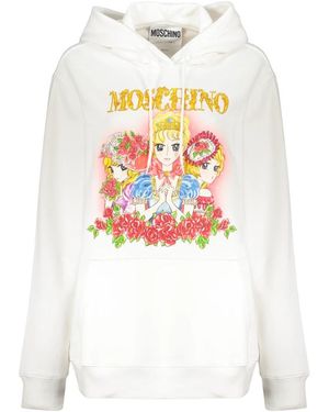 Moschino Baumwoll-Hoodie Mit Kängurutasche - Weiß