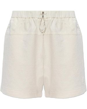 Moncler Korte Broeken ,Katoen Shorts Met Logopatch - Wit