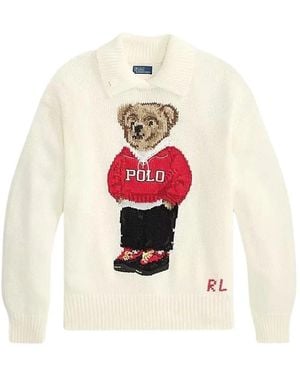 Polo Ralph Lauren Cotton Bear Pullover - Weiß