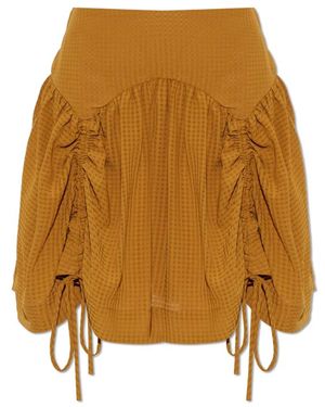 AllSaints Rokken ,Bruin ,Leer Aria Skirt - Naturel