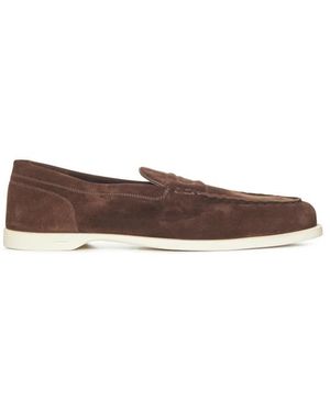 John Lobb Schoenen ,Bruin ,Suède Donkerbruine Loafer Schoenen