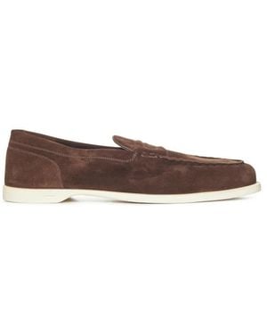 John Lobb Dunkelbraune Loafer Schuhe