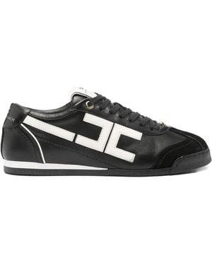 スニーカー ELISABETTA FRANCHI LEATHER SNEAKERS WITH LOGO DETAIL Leather sneakers with logo detail | Elisabetta Franchi