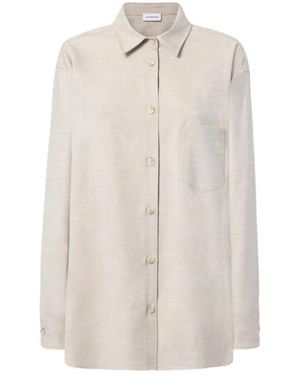 ANDAMANE Overhemden ,Wit ,Leer Pocket Shirt - Naturel