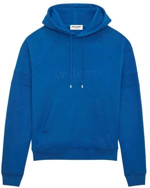 Saint Laurent Cotton Hoodie - Blue
