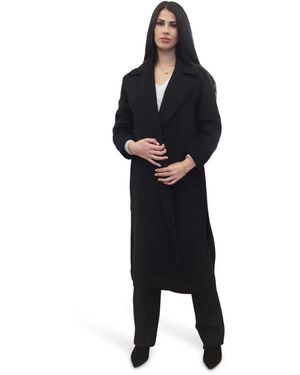 Marella Jassen ,Zwart ,Wol Shawl-Collar Lange Jas