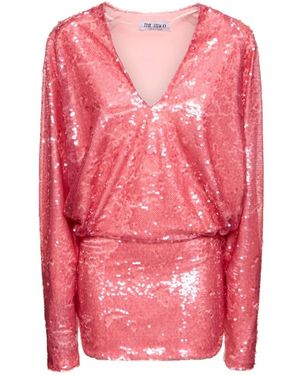 The Attico Kleedjes ,Roze ,Pailletten Mini-Jurk Met Pailletten
