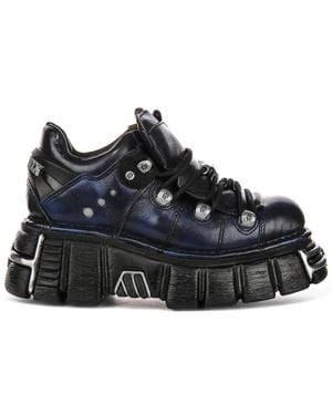 New Rock Lace-Up Boots - Black