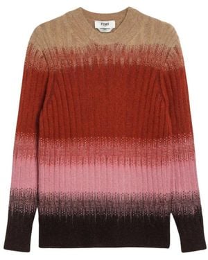 Fendi Truien & Vesten ,Veelkleurig ,Wol Maglia Girocollo - Rood