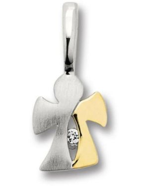 ONE ELEMENT Eleganter Zirkonia Engel Anhänger - Mettallic