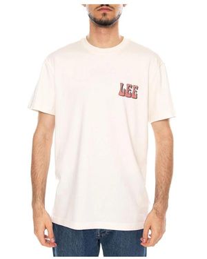 Lee Jeans Tops ,Wit ,Katoen Relaxed Vinyl Tee