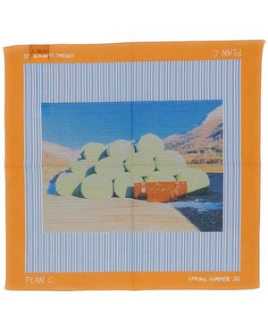 Plan C Accessoires ,Veelkleurig ,Katoen Sjaals - Blauw