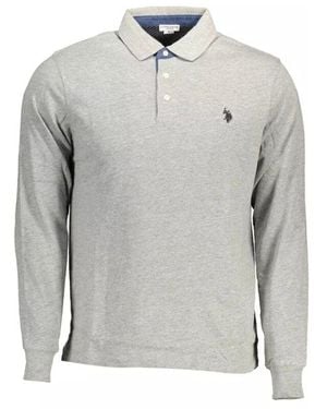 U.S. POLO ASSN. Graues baumwoll langarm polo shirt