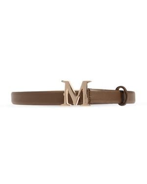 Max Mara Leder Monogram Gürtel - Braun