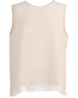 Peserico Round-Neck Knitwear - Natural