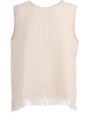 Peserico Truien & Vesten ,Wit ,Ronde Hals Knitwear - Naturel