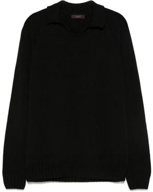 Zanone V-Neck Truien - Zwart