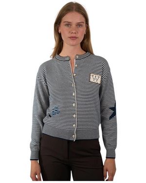 Max Mara Gestreepte Cardigan - Grijs