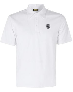Blauer Polo Shirts - Blanc