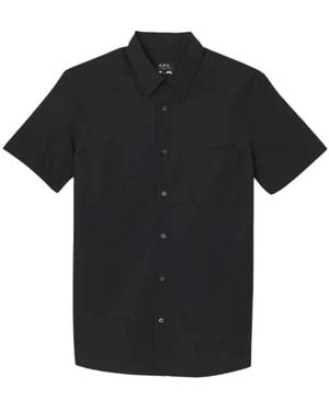 A.P.C. Short Sleeve Shirts - Black
