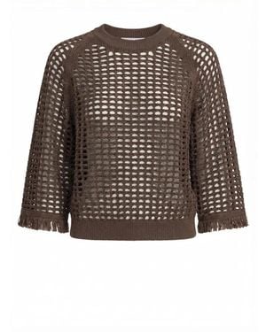 Peserico Round-Neck Knitwear - Brown