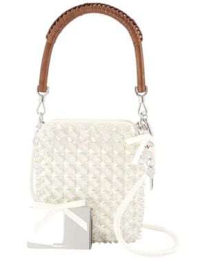 Self-Portrait Tassen ,Satijn Crystal Chainmail Mini Bag - Wit