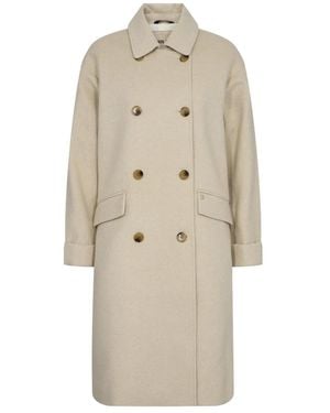 Mos Mosh Double-Breasted Coats - Natural