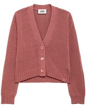 Alpha Studio Truien & Vesten ,Roze ,Katoen Cardigan - Rood