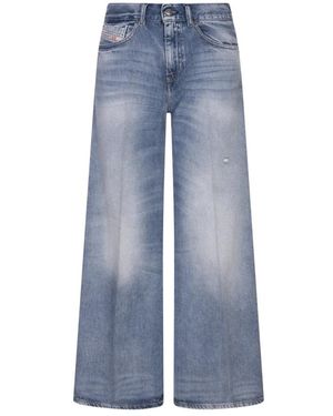DIESEL Blauwe Gewassen Effect Broek Met Zakken