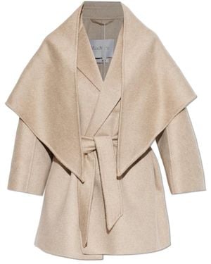 Max Mara Belted Coats - Natural