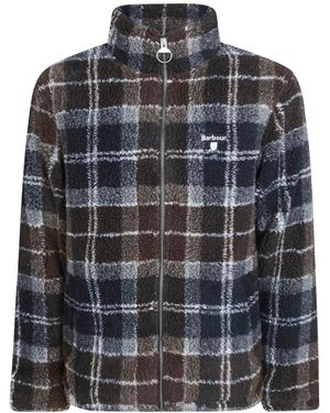 Barbour Fitness ,Veelkleurig ,Katoen Tartan Sherpa Fleece - Zwart
