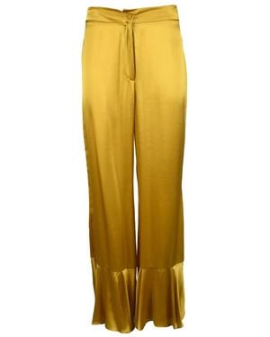 L'Autre Chose Pantalones De Seda, Mujer, Talla - Amarillo