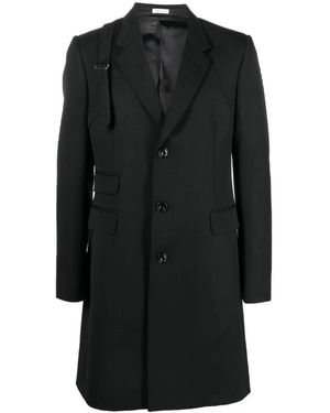 McQueen Single-Breasted Coats - Zwart
