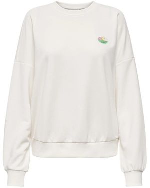 ONLY Typographic Print Sweatshirt - Wit
