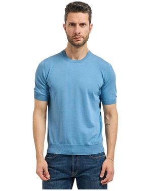 Gran Sasso Truien & Vesten ,Blauw ,Katoen Cotton Crew Neck