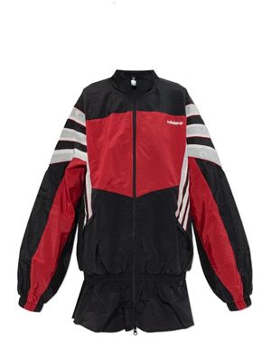 adidas Jassen ,Zwart ,Peplum Jacket Santiago - Rood