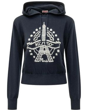 KENZO Eiffel Tower Kapuzenpullover - Blau