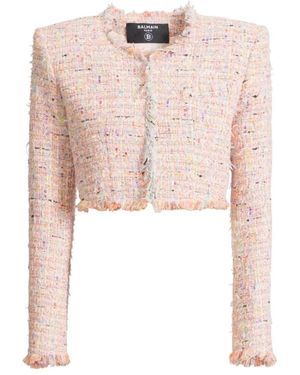 Balmain Jassen ,Veelkleurig ,Tweed Tweed Jassen - Roze