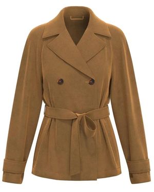 Marella Belted Coats - Green