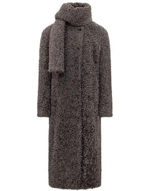 MSGM Jassen ,Grijs ,Faux Fur & Shearling Jassen - Bruin