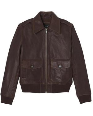 A.P.C. Leather Jackets - Marrón