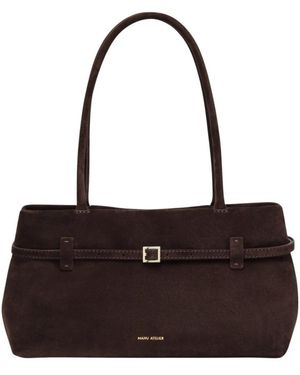 MANU Atelier Tassen ,Bruin ,East West Le Cambon - Zwart