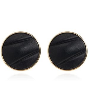 Chloé Pleats Runde Clip-On Ohrringe - Schwarz