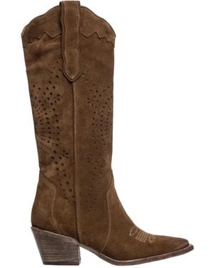 CURIOSITÉ Cowboy & Biker Boots - Brown