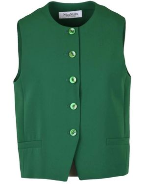Max Mara Jassen ,Groen ,Polyester Gilets